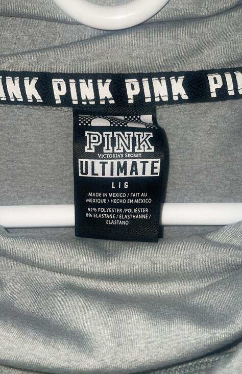 Victoria's Secret PINK Ultimate Funnel Neck Gray Neon Pullover - Picture 3 of 8